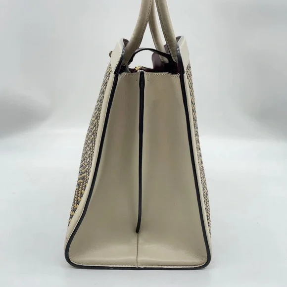 Auth Bvlgari Isabella Rossellini Leather White x Multicolor Handbag - Picture 8 of 16